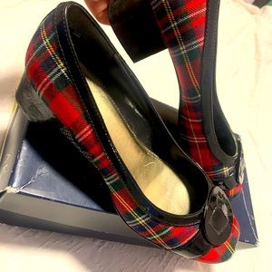 Anne Klein Plaid Short Heels